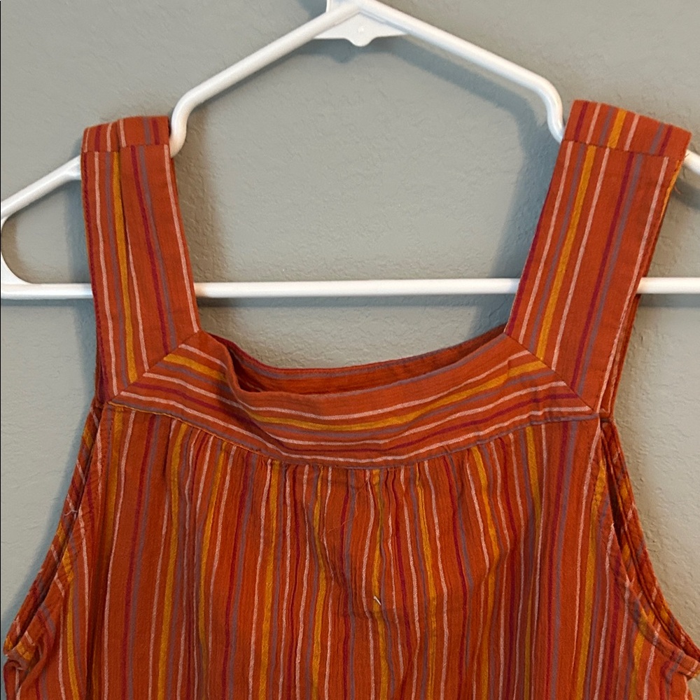Striped Orange Sleeveless Universal Thread Top - Picture 5 of 6